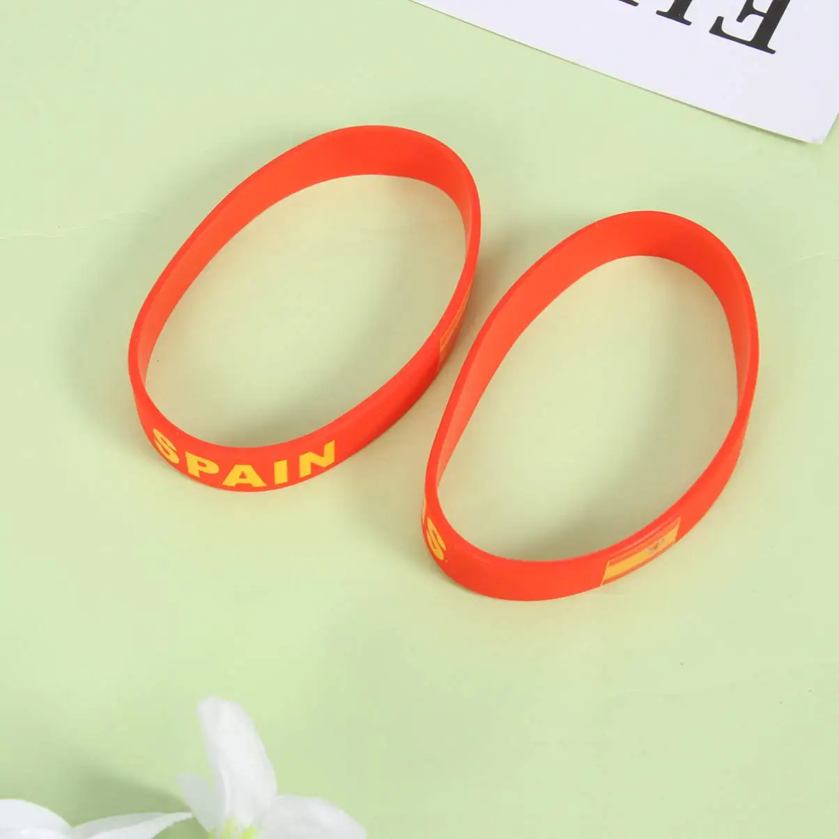 2pcs Spanish Flag Silicone Bracelet Sports Game Wristbands Spain Flags Wrist Strap for Men Women Rubber Band Fashion Accessories