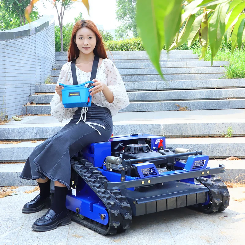 Customized Remote Control Garden Crawler Lawn Mower Small Lawn Mower on Road Slope
