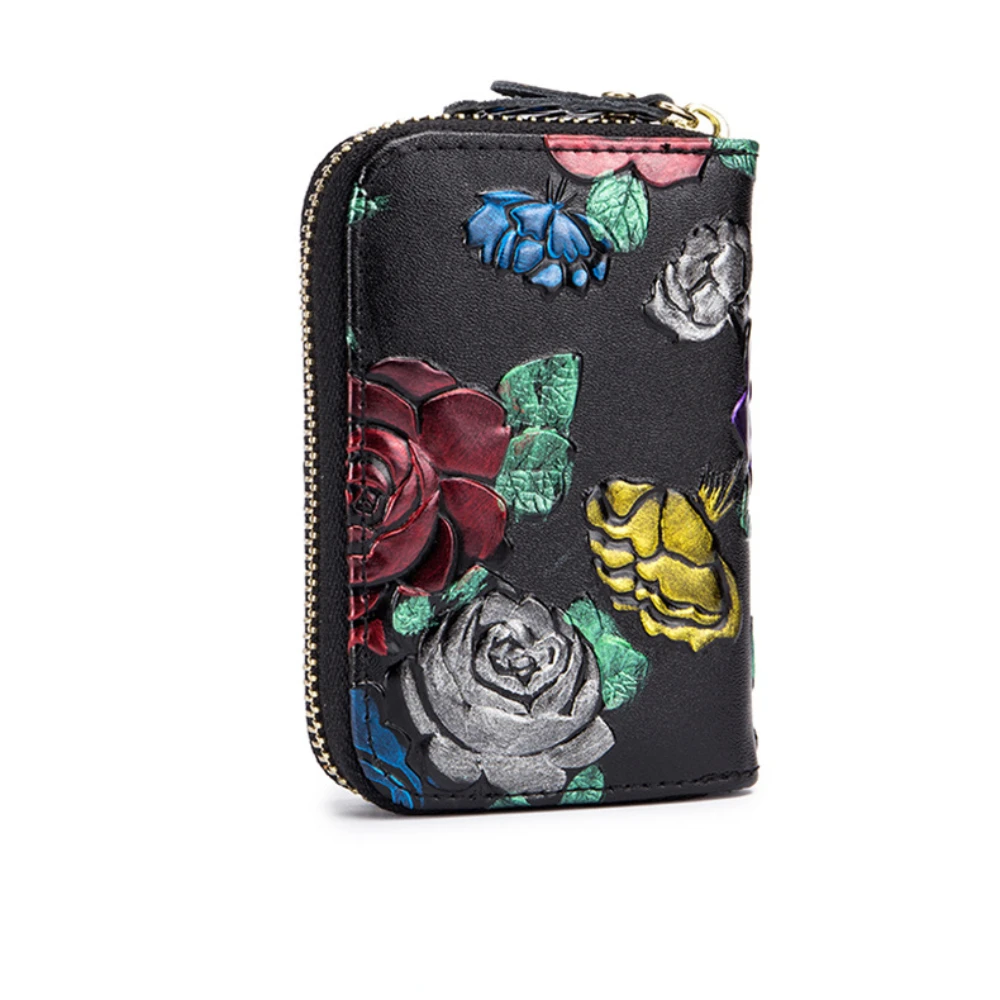 Moda Cartão Saco NFC Anti Escudo Roubo Escova Saco de Cartão Pequeno Couro Multi Cartão Posição RFID Zipper Mini Coin Purse