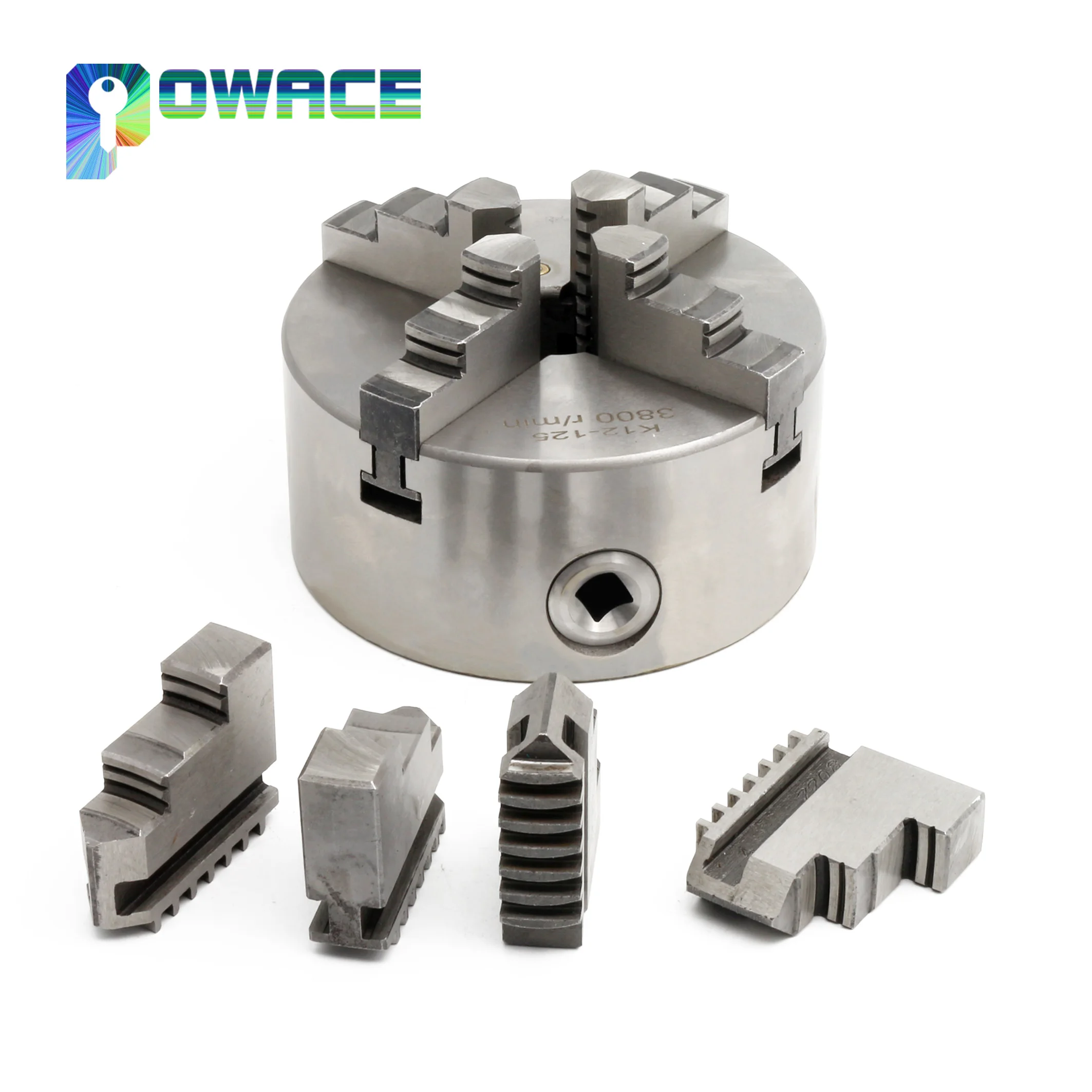 【EU US】3 4 Jaw Manual CNC lathe chuck self-centering K11-125mm Three Four Jaws K12-125mm K11-130mm K12-130mm