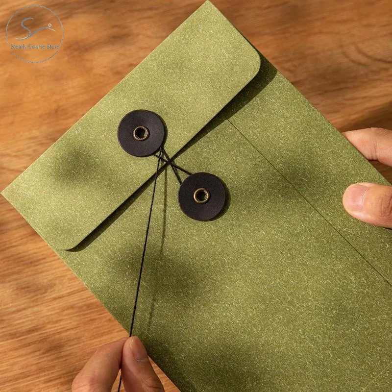 Durable Thickened Kraft Paper Envelopes String Tie Closure A4 A5 A6 Sizes Invoice Document Storage Pouch for Office Workers