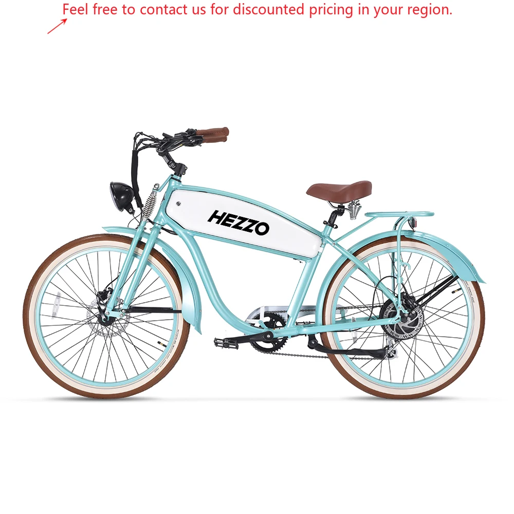

HEZZO 48v 750w Lithium Battery 13ah Long Range Electric Bike Fast Speed Puncture Proof Tire Step Thru Electric City Bike