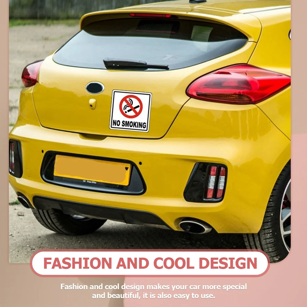 

6Pcs No Smoking Warning Sign Stickers Durable Self-Adhesive Car Decoration Waterproof Scratch-Resistant Caution Decals