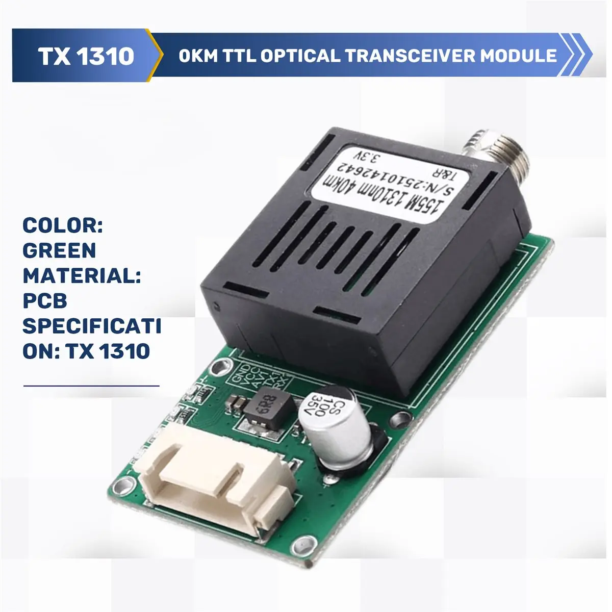 SPECIAL OFFER~40KM TTL Optical Transceiver Module Optical Terminal Equipment Drone-Specific DC 5.5-26V TX SkyEnd
