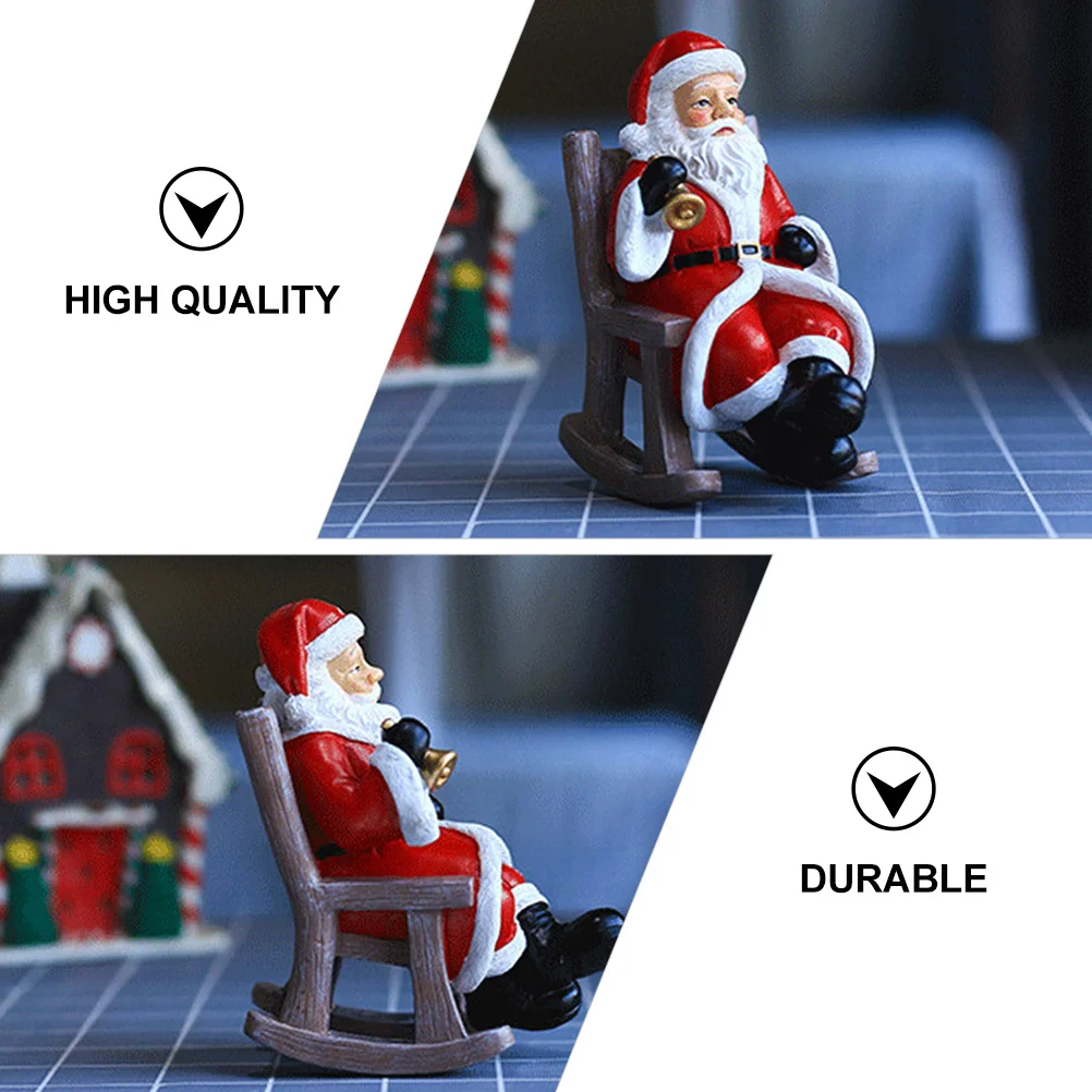 

1Pcs Santa Claus Resin Rocking Chair Ornament Christmas Desktop Decor Xmas Decoration Festive Home Adornment Xmas Decor
