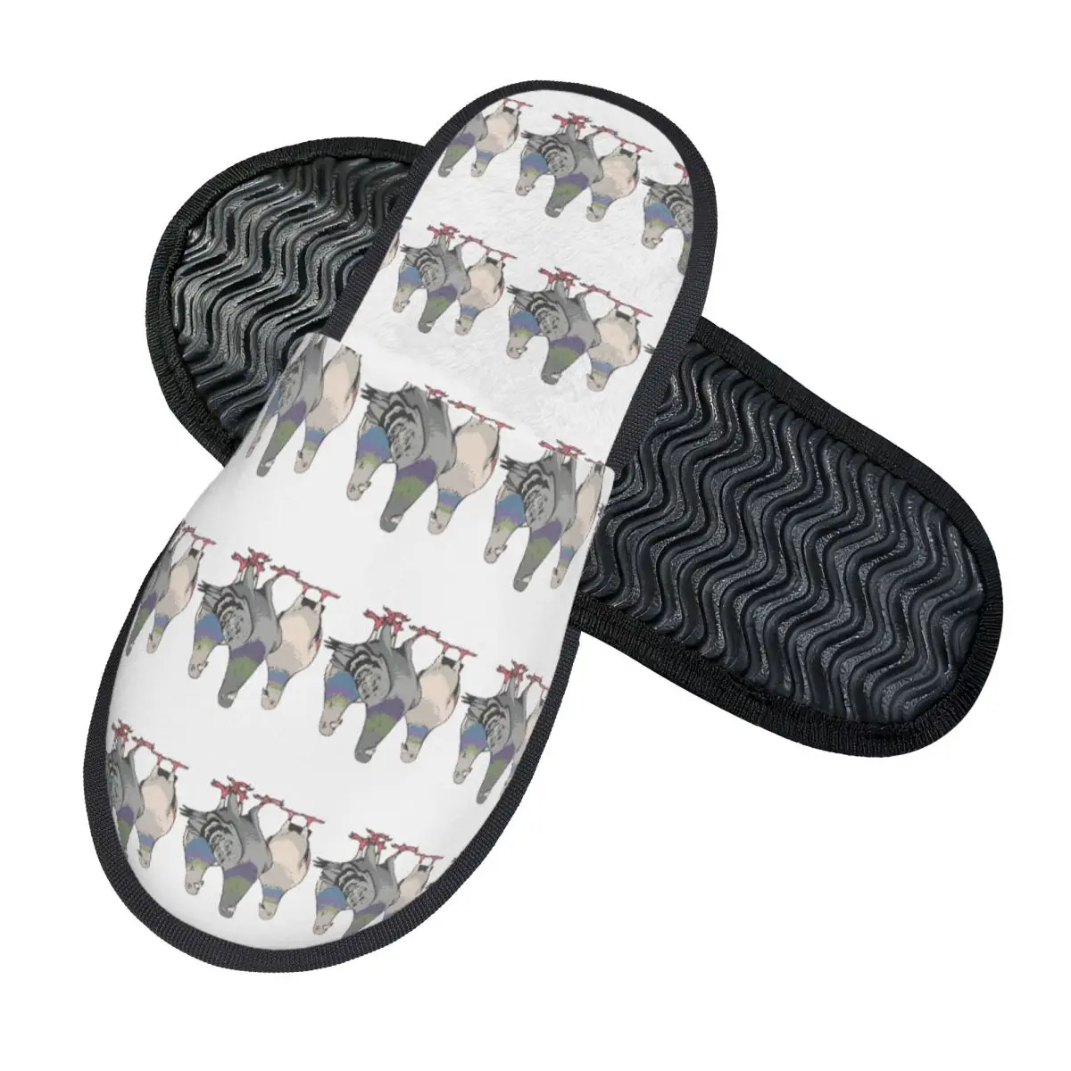 Custom Pigeon Themed Pattern Slippers Memory Foam Warm Soft Women House Slipper Bedroom Cozy Shoes