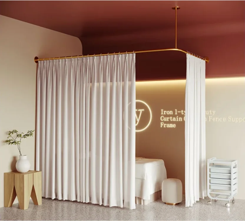 

L-shaped rod wedding dress fitting room beauty salon partition curtain health center physiotherapy bed curtain frame