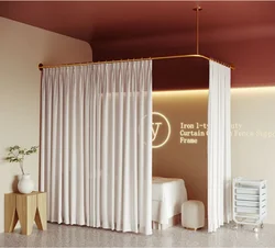 L-shaped rod wedding dress fitting room beauty salon partition curtain health center physiotherapy bed curtain frame