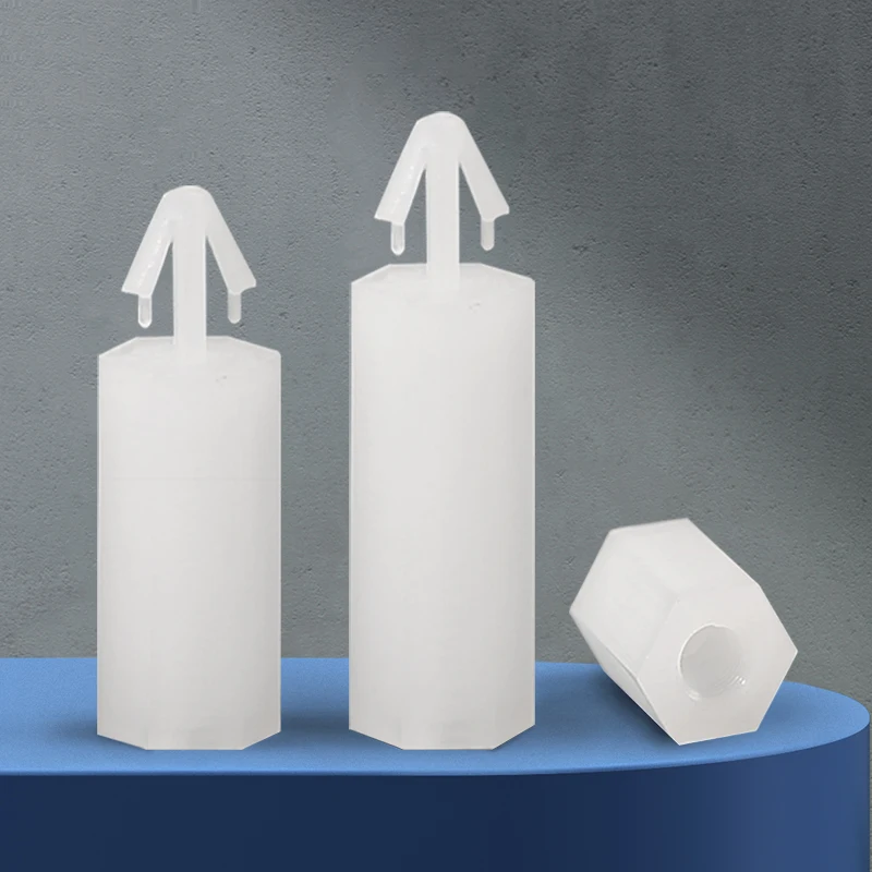 5/10/20/30Pcs M3 M4 PC Board Isolation Column Hexagonal Push In Nylon Column For Locking Circuit Board Bracket Fixing Bracket