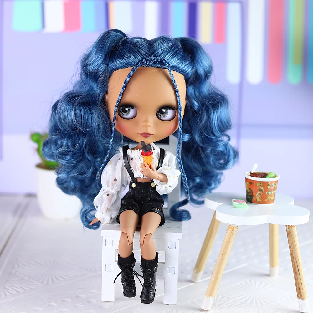 ตุ๊กตา blyth 1/6 30cm สีดำผิวด้านชุดเล่นแฟชั่นตุ๊กตา BJD ของเล่นของขวัญ