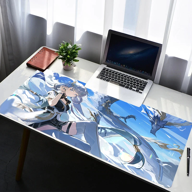 Mouse Pad Laptop Extended Desktop Mat Rubber Wuthering Waves Jinhsi Computer Gamer Mousepad PC Gaming Accessories Keyboard Pad