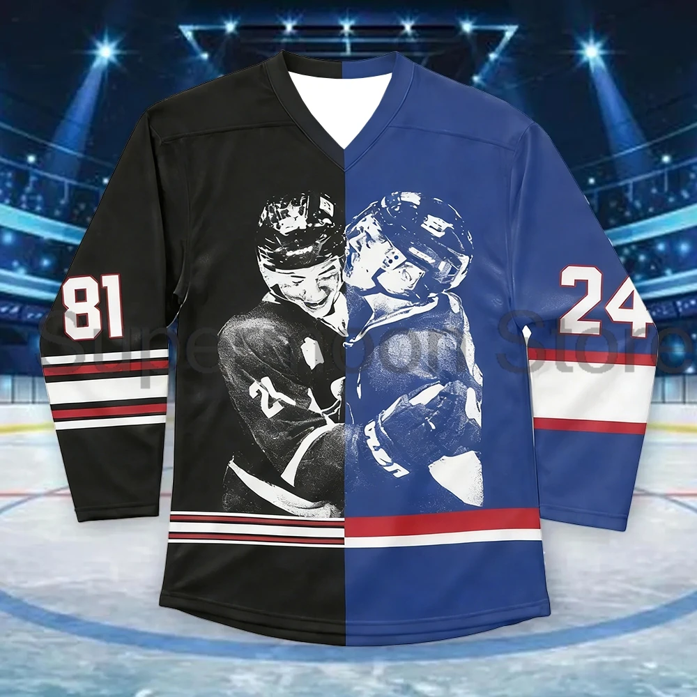Heated Rivalry Hollanov Fans Hockey Jersey V-Neck Long Sleeve Loose Top Shirts Women Men Outdoor Athletic T-shirt