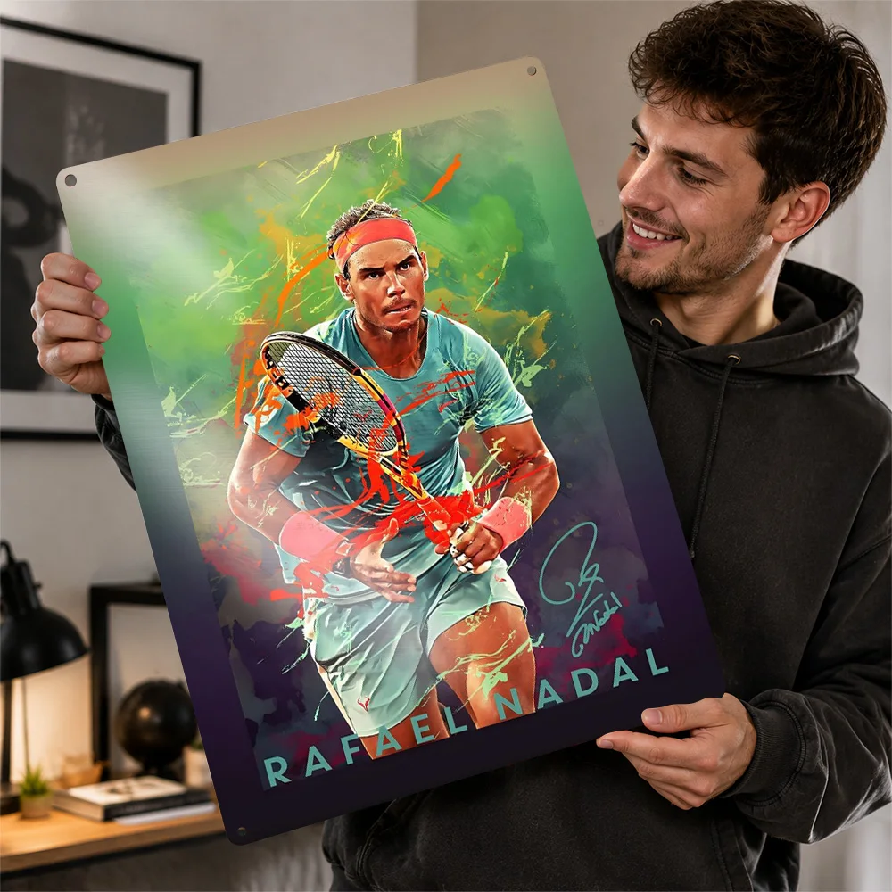 Nadal 2020 French Open Poster Athletic Wall Art Customized Retro Metal Tin Sign for Sports Room Man Cave Gym Home Decor Fan Gift