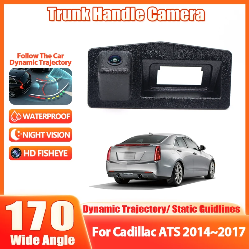 cvbs-hd-1080p車載リアビューカメラ-トランクハンドル一体型-キャデラック-ats-2014-2015-2016-2017用-ccd魚眼レンズ-ナイトビジョン搭載