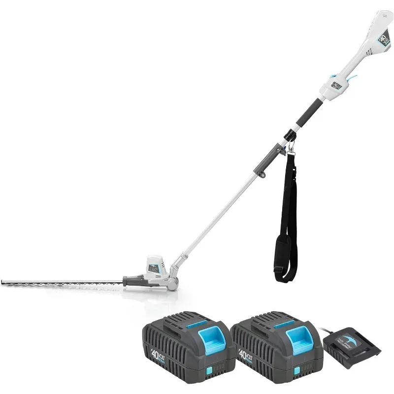 

2x40V Pole Hedge Trimmers, 20In Cordless Hedge Trimmer, 6 Position Adjustable Head Long Reach with Battery and Charger