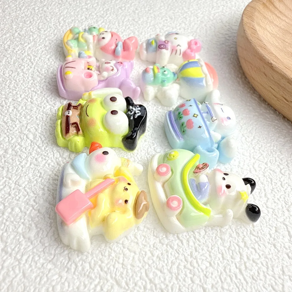 الراتنج الكرتون الحيوان كابوشون مسطح مصغرة سجل القصاصات DIY الشارات ل جراب هاتف صنع المجوهرات كروكس السحر مغناطيس الثلاجة