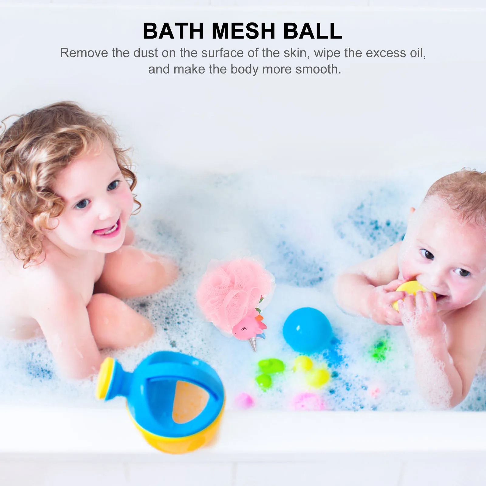 

2pcs Kids Bath Poufs Cartoon Shower Mesh Ball For Children Skin Cleaning Scrubber Unicorn Bath Ball Smooth Body Care