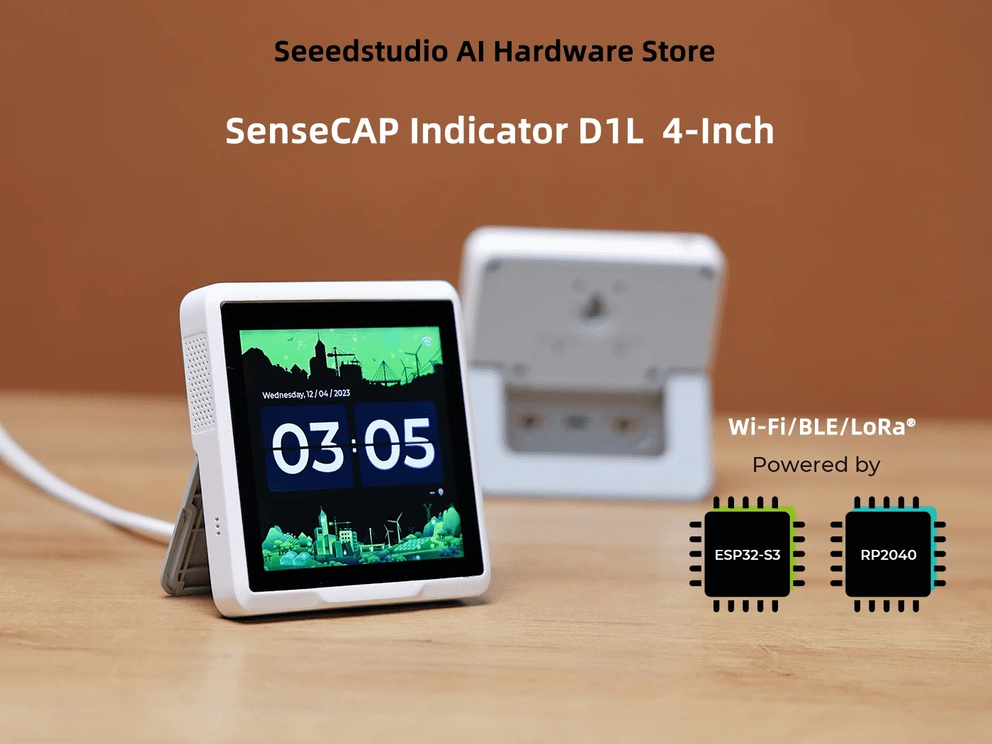 Seeedstudio SenseCAP Indicator D1L, 4-Inch Touch Screen IoT development platform powered by ESP32S3 & RP2040