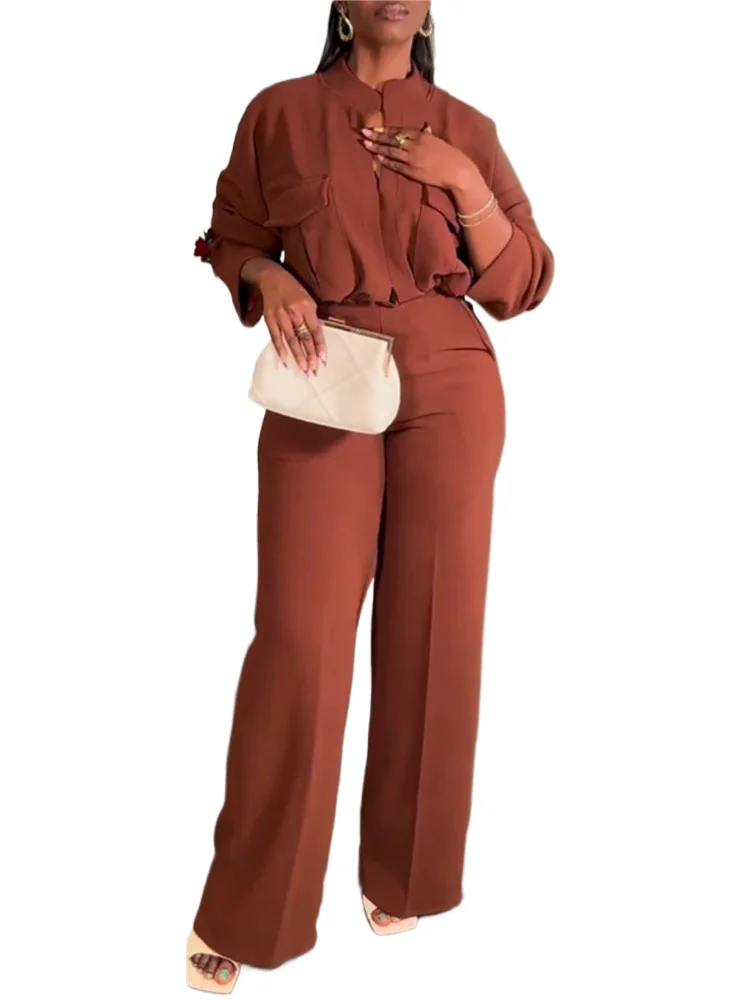 

Advanced Solid Color Long Sleeved Suit For Women Hollowed Out Round Neck Loose Slimming Fashiona Street Women's Casual Pants Set