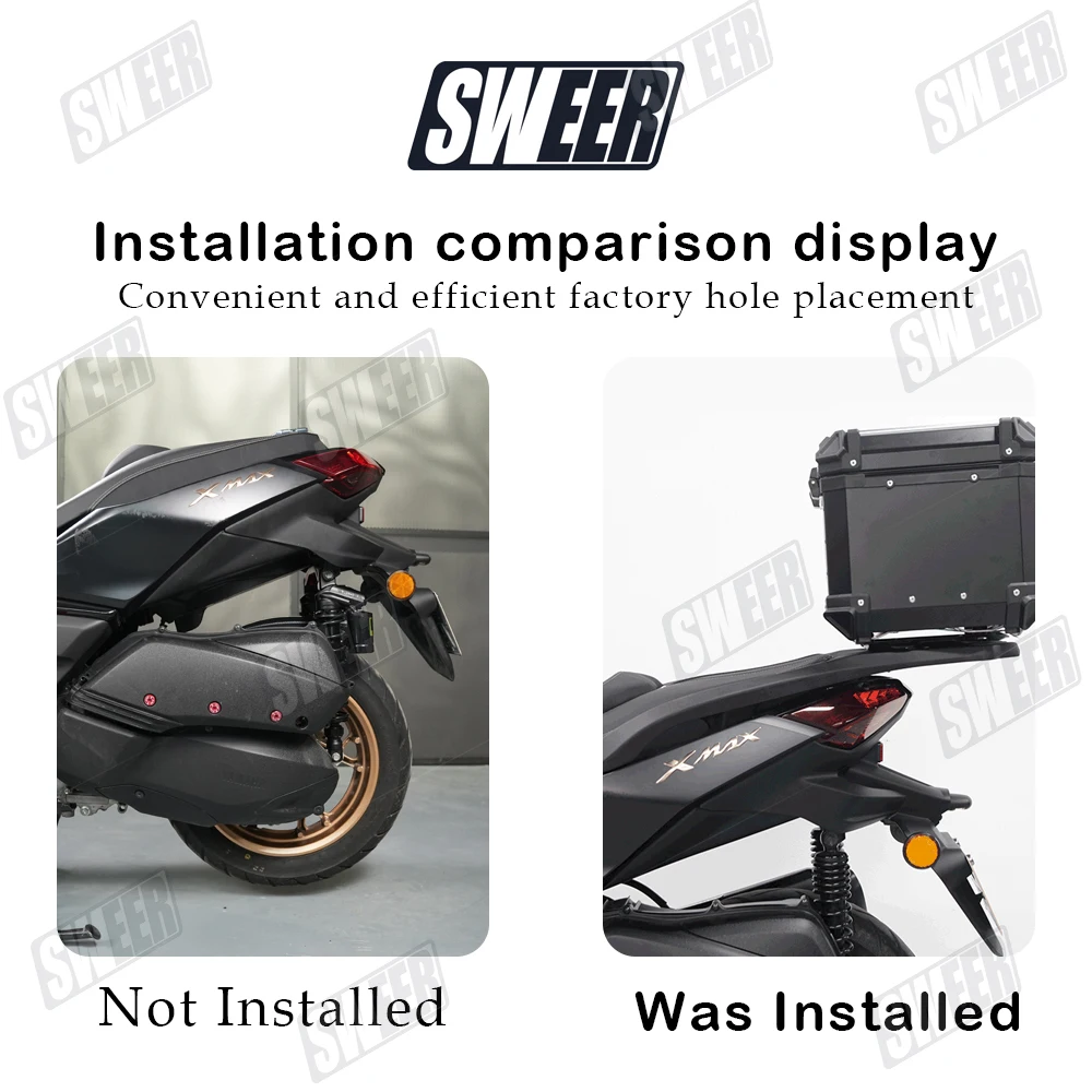 Motorcycle Aluminum Durable Rear Luggage Storage Suitable For Yamaha XMAX300 2017-2026 Backrest Tail Box Holder Bracket Modified