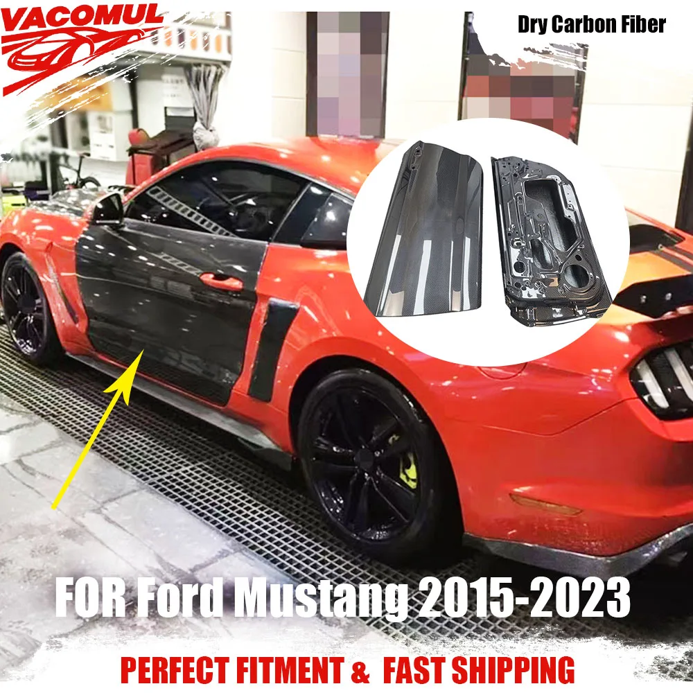 

VACOMUL For Ford Mustang 2015-2023 Dry Carbon Fiber Car Door Cover Trim Accessories Door Protector Car Exterior Trims