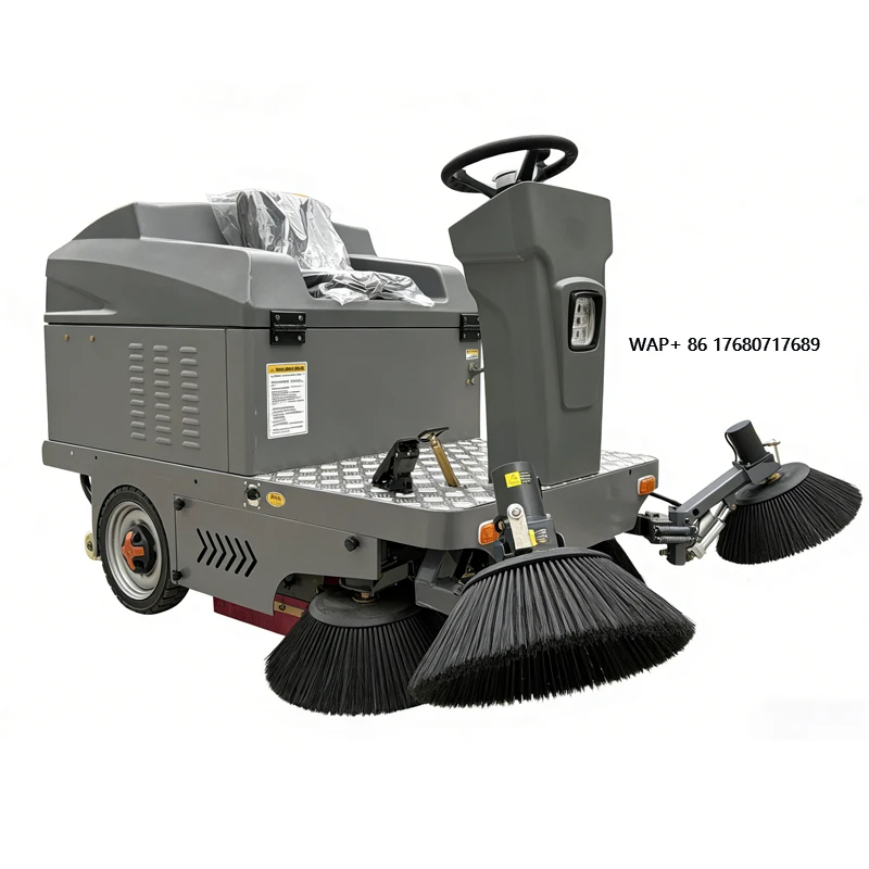 1800 Driving Industrial Sweeper Electric Four Brush Cleaning Sweeper Spray Dust Suction Factory Workshop Property Road