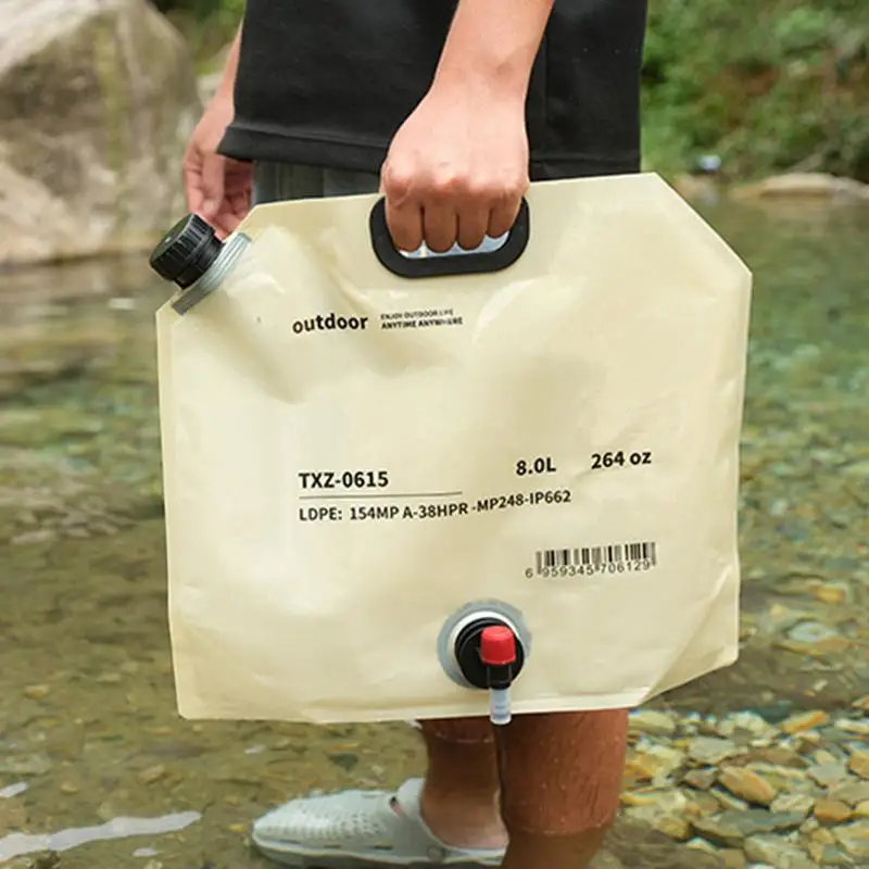 Water Bag 8L Water Jugs Water Storage Containers Foldable Canteen Clear No-Leak Portable Water Tank Container Bag For Flood