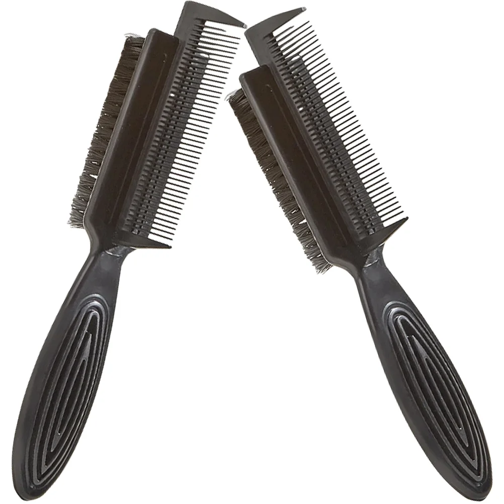 2 Pcs Hair Brush Scissors Products Cleaning Tool Cleaner Hard Sleek Teasing Comb Portable Travel