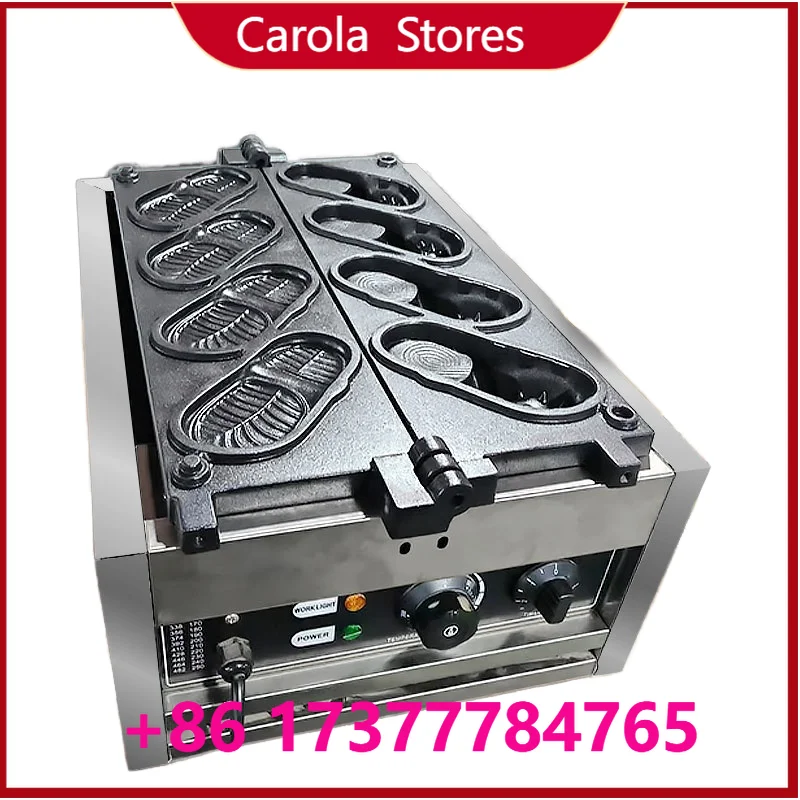Food tools New Commercial Non-Stick Shoe Shape Waffle Maker 4 pcs Stainless Steel Waffle Iron High Productivity