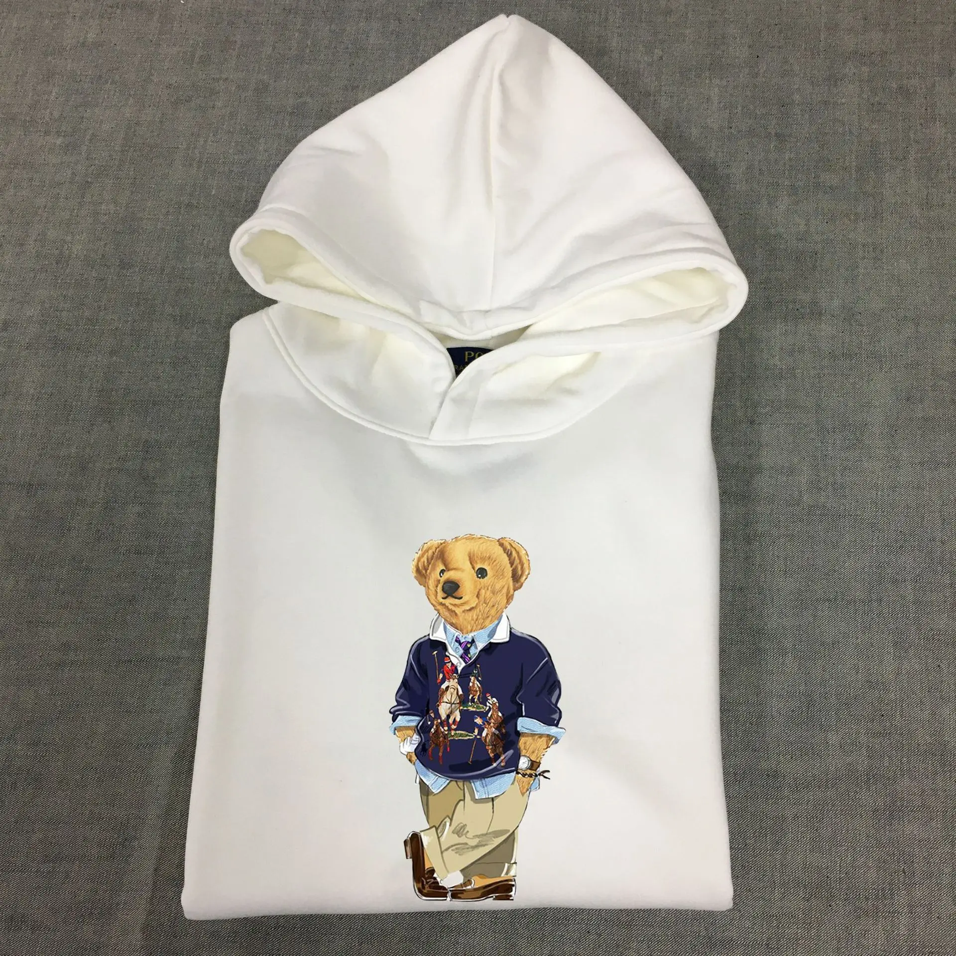 

Unisex Bear Print Hoodie - 100% Cotton Fleece Pullover | Navy Sweatshirt w/ Matching Couple Set