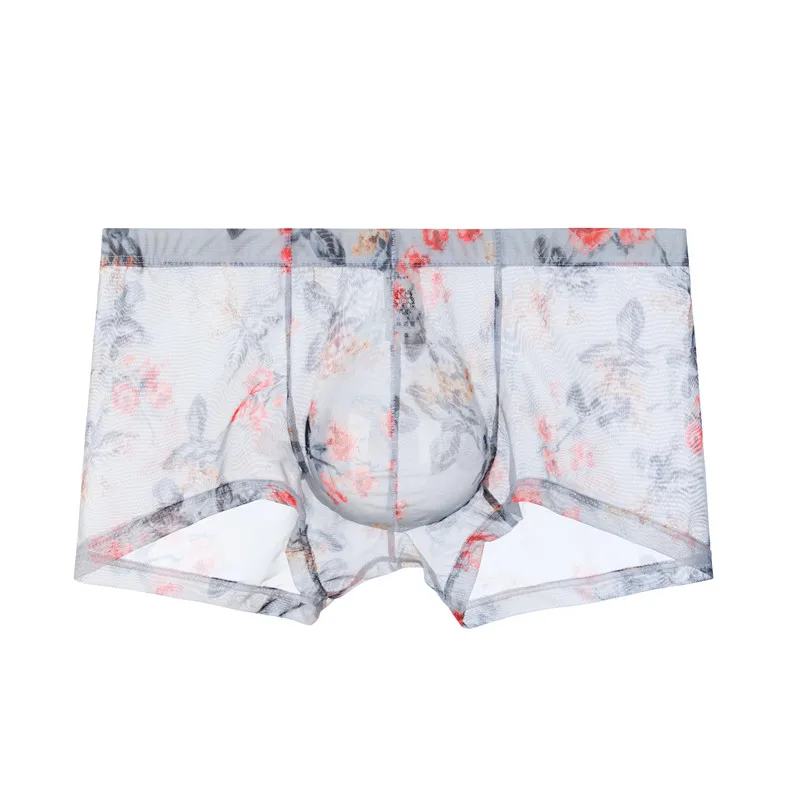 Men Sexy Seamless Underwear Pants Mens Ultra-thin Transparent Boxershorts Male Low-rise Mesh Slips Homme Panties Boxer Shorts 5