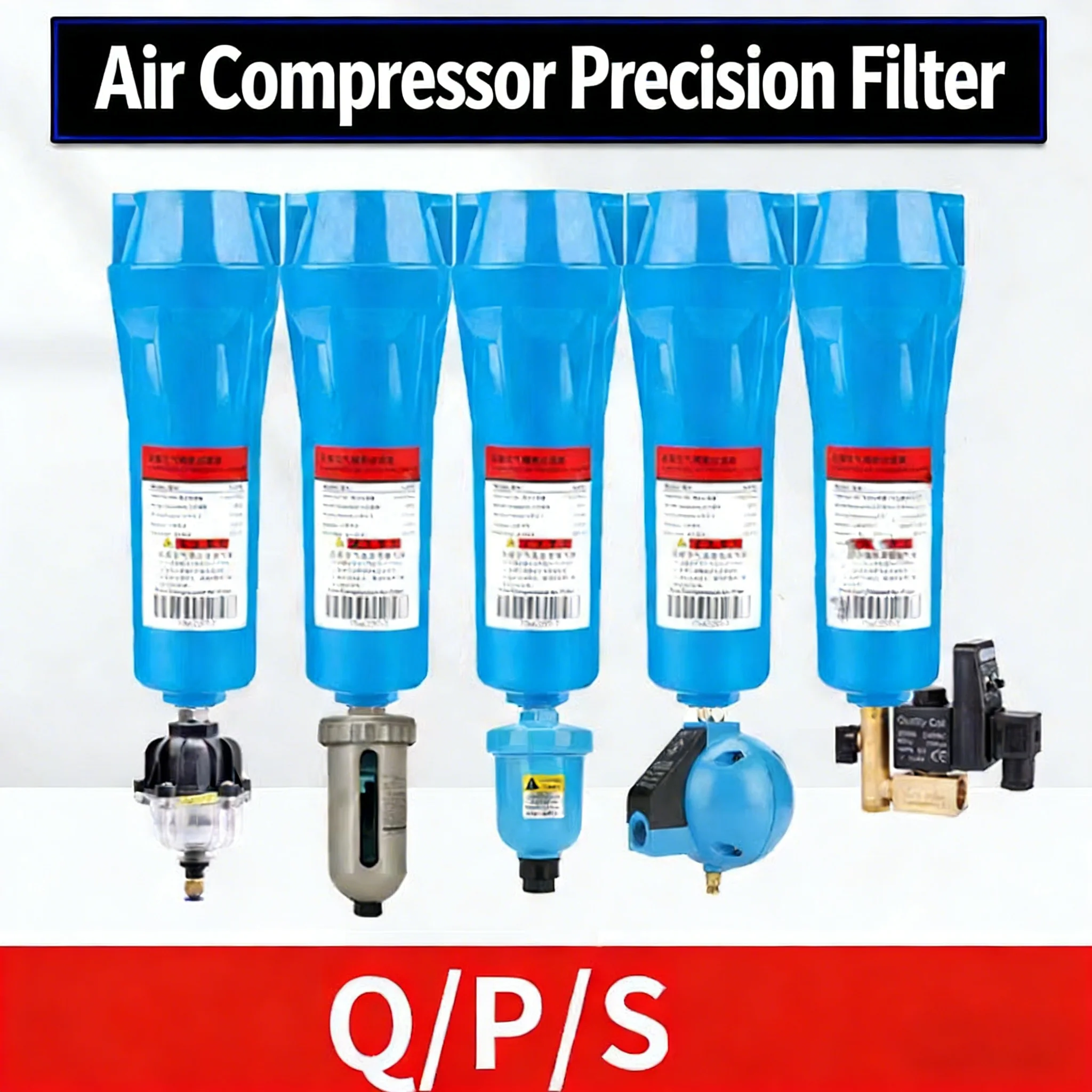 Compressed Air Precision Filter Automatic Drainage QPS Air Compressor Oil Water Separator Air Pump Cold Dryer QPS015/024/035