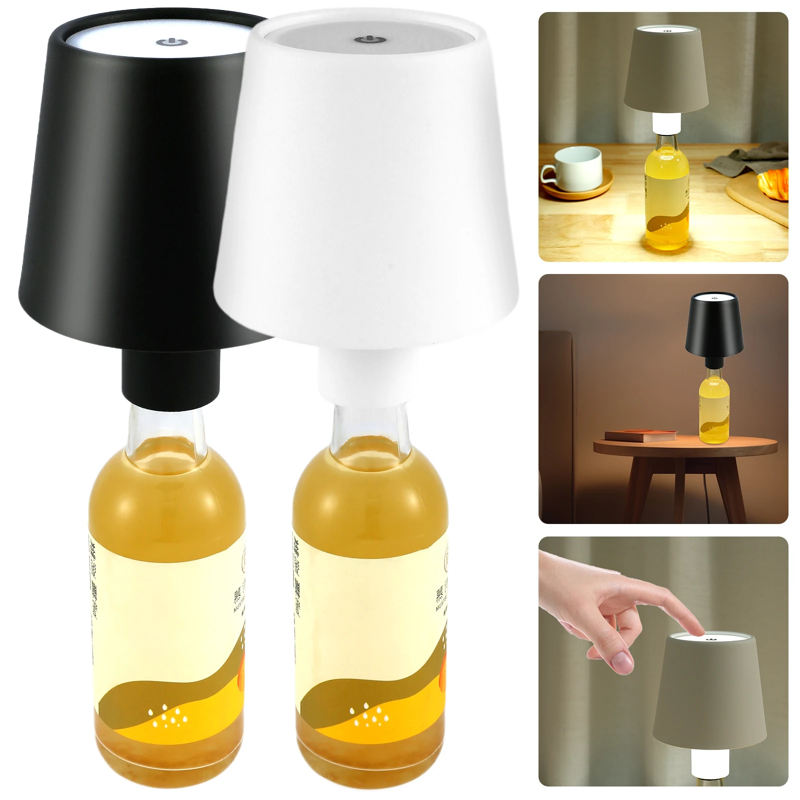 

LED Wine Bottle Lamp 3 Colors Dimmable Wine Bottle Light Touch Control Cordless Table Lamp 4000mAh USB Rechargeable Table Light