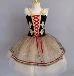 Filles noir professionnel paillettes dentelle longue Ballet Tutu jupe Tulle danse robe enfants romantique Ballet robe danse vêtements