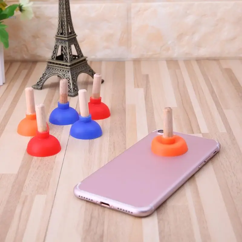 Mini Colorful Toilet Plunger Holder Sucker Stand For Mobile Phone for PSP Dropship