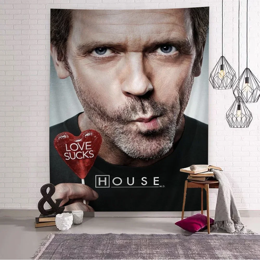 House MD TV stampato grande arazzo da parete Art Science Fiction Room Home Decor Decor coperta