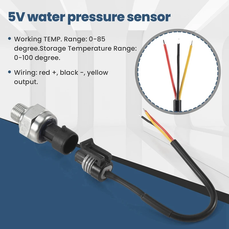 Pressure Transducer Sensor 5V 0-1.2Mpa Oil Fuel For Gas Water Air