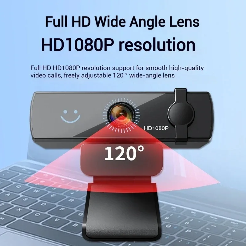 Windows Hello 1080P Camera Full HD Wide Angle Lens Facial Recognition 30fps 200W Webcam Drive-Free with Microphone for Win10 11