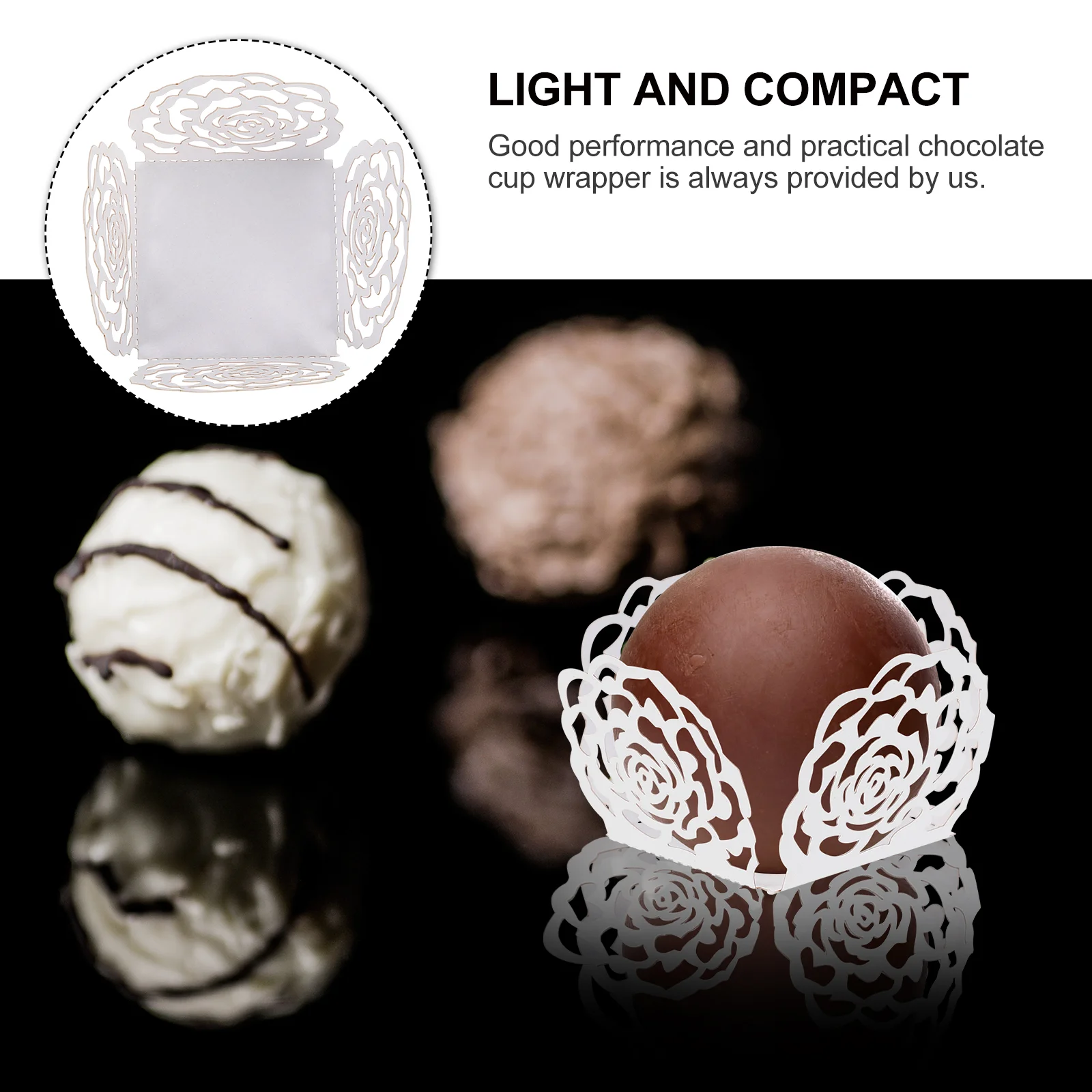 50 Pcs Chocolate Tray Truffle Wrapping Cover Sweets Candy Compartment Hollow-out Single Packing Mold Convenient