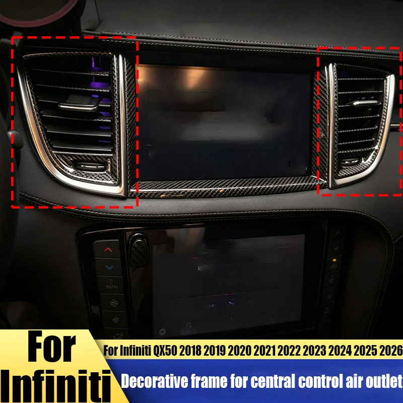 For Infiniti QX50 2018-2026 stainless steel central control air outlet decorative frame car interior modification accessories