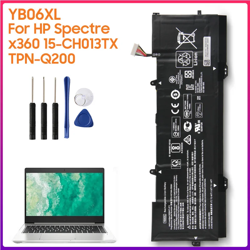 

Оригинальная батарея YB06XL Φ для HP Spectre X360 15-CH013TX HSTNN-DB8H 15T-CH000 Подлинная батарея 84.08Wh