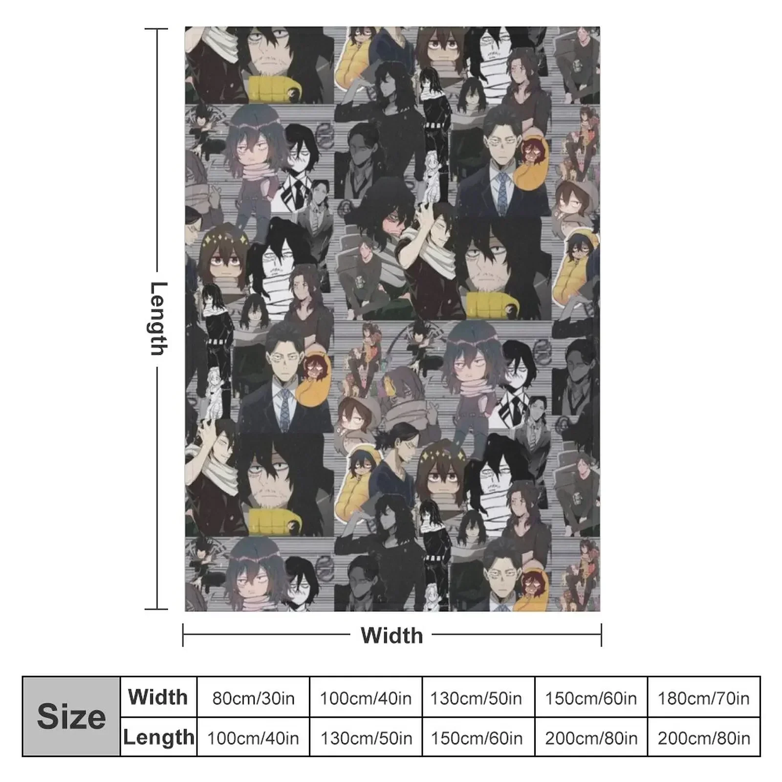 Aizawa Shota Collage Throw Blanket Thins Stuffeds Blankets