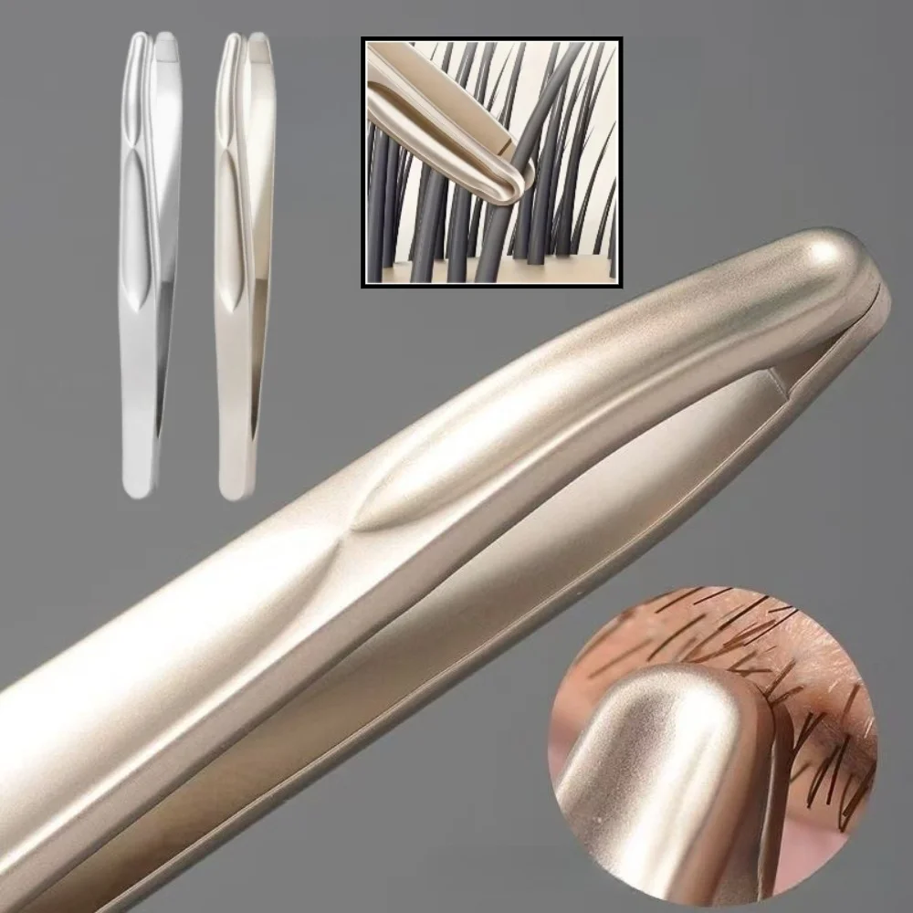 Stainless Steel Eyebrow Clips for Precision Beard and Mustache Trimming Gentle on Light Beige Round Head Tweezers Accessoires