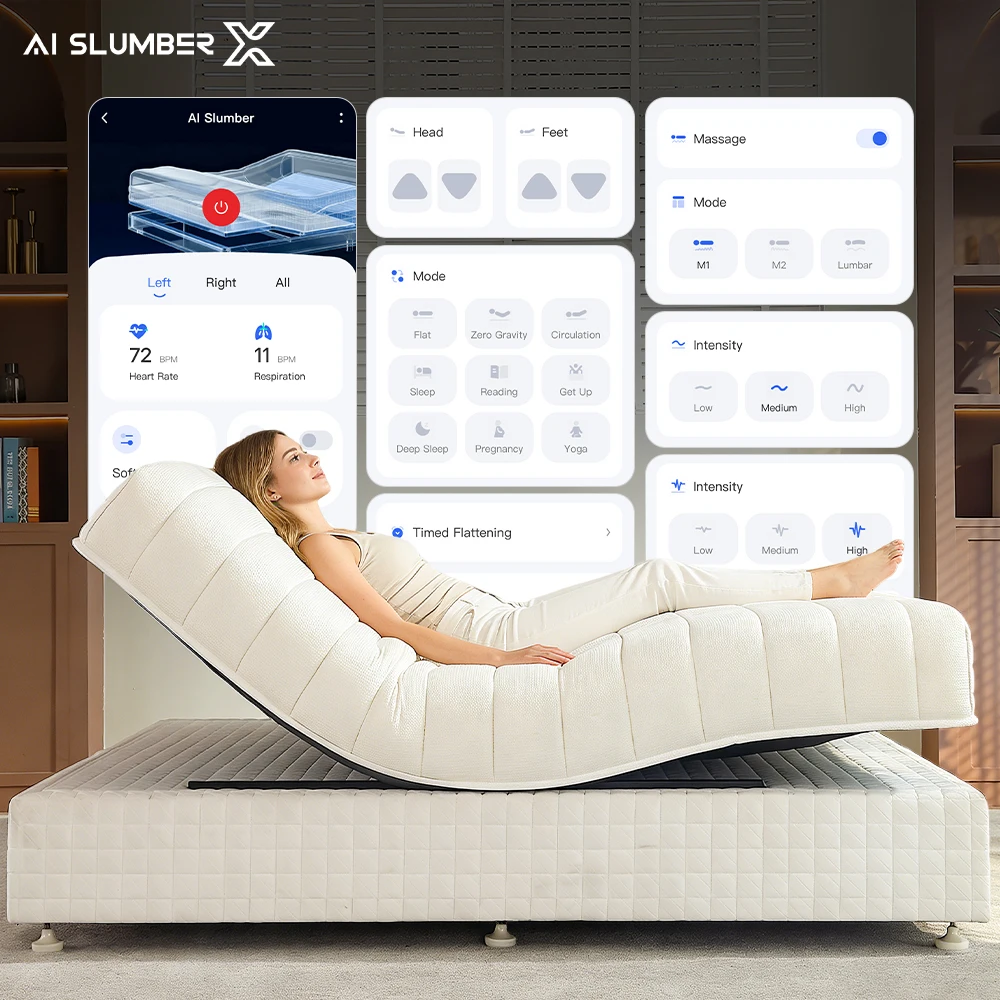 Custom Super Sleep System Smart Mattress Dual Zone Control  Heating Massage School Hospital