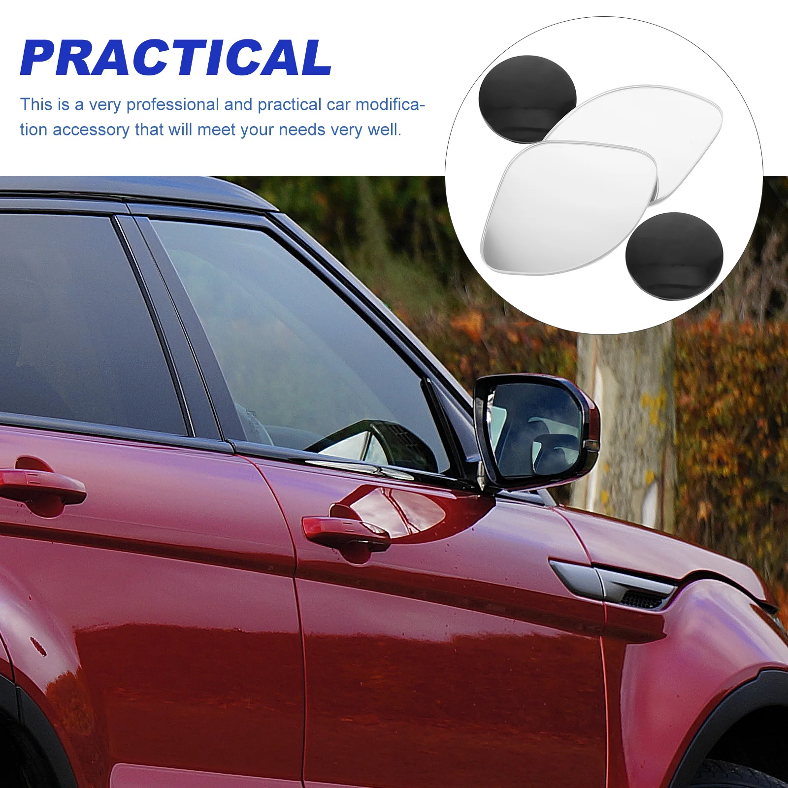 

2Pcs Blind Spot Mirror for Car Multi-Function Stick-on Side Rearview Adjustable Convex Car Mirror Accessories Safe Driving