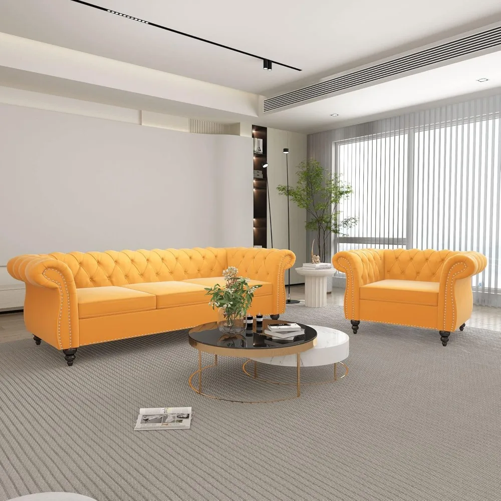 Veludo Loveseat Conjuntos de sofá para escritório, poltrona secional, poltrona contemporânea, espreguiçadeira, sala de estar, 2 pcs