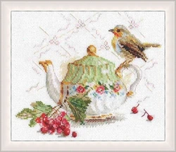alisa 5-19 bird on teapot 30-27 Embroidery,DIY 14CT Unprinted Arts Cross stitch kits Set Cross-Stitching Home Decor