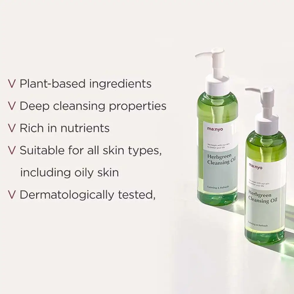 Ma:nyo Herbgreen Cleansing Oil Gently Removes Blackheads Stubborn Makeup Plant Oils For All Skin Types Deep Pore Cleansing Oil