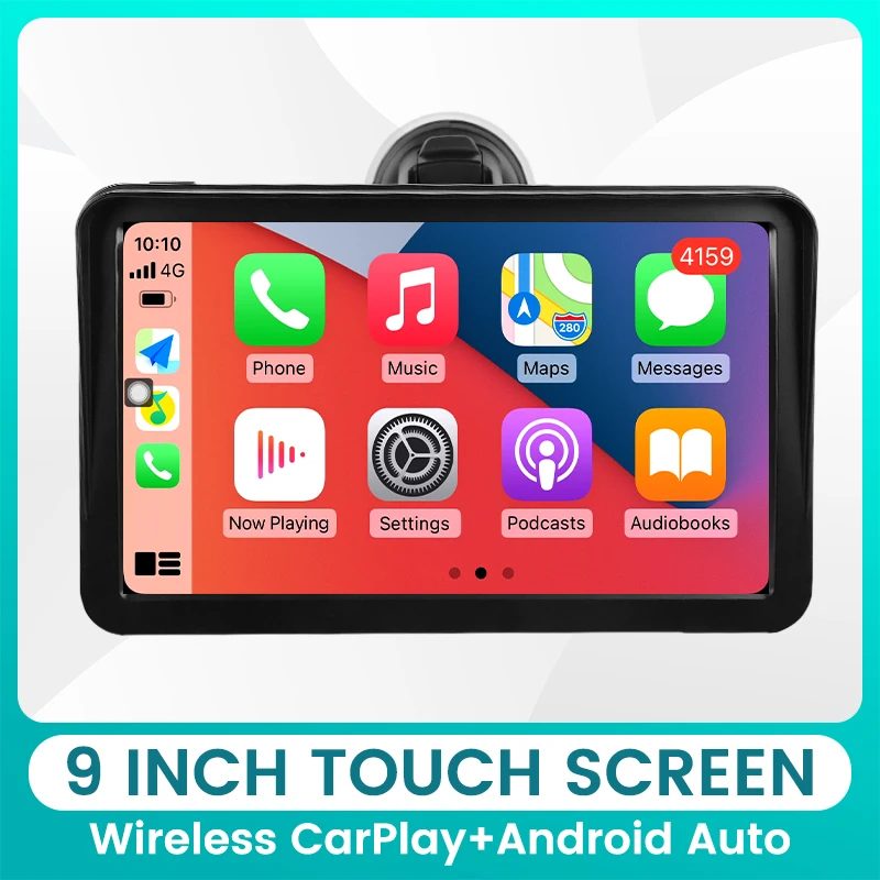 

Portable Universal Car Radio Stereo 9inch Touch Screen Multimedia Video Player Wireless Apple Carplay Android Auto Navigation