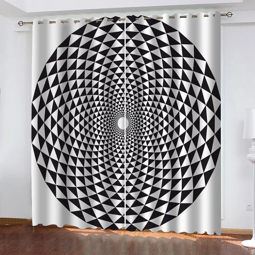 HUANZHUANG Cheap Things With Fashion For Home Black And White Spiral Art Luxury Home Decor 2 Panels Living Room Bedroom